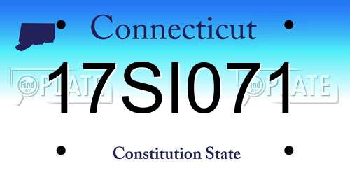 17SI071 Connecticut License Plate