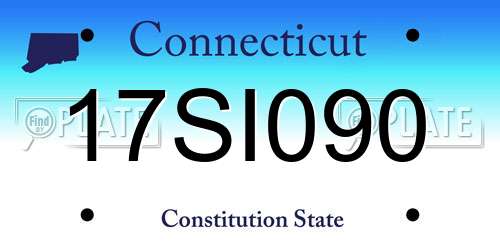 17SI090 Connecticut License Plate