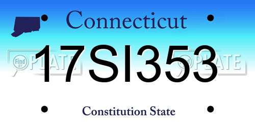 17SI353 Connecticut License Plate