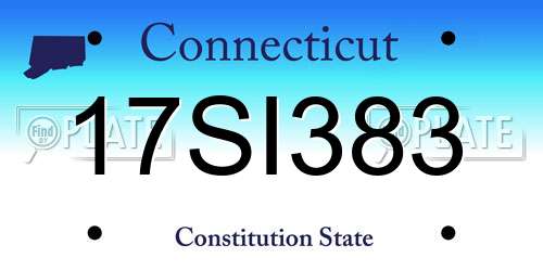 17SI383 Connecticut License Plate