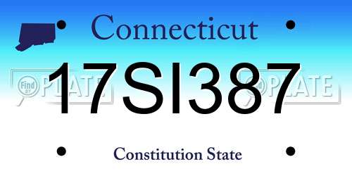 17SI387 Connecticut License Plate
