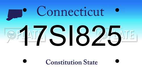17SI825 Connecticut License Plate