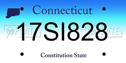 17SI828 Connecticut License Plate