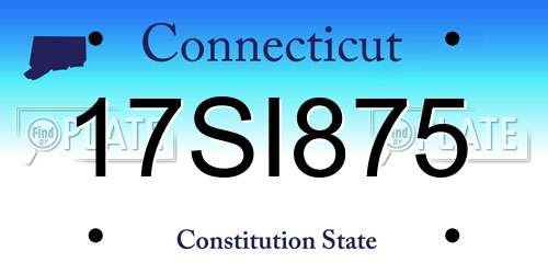 17SI875 Connecticut License Plate