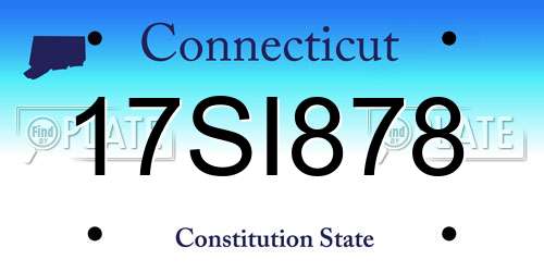 17SI878 Connecticut License Plate