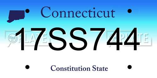 17SS744 Connecticut License Plate