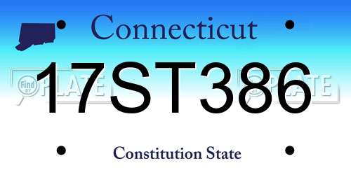 17ST386 Connecticut License Plate