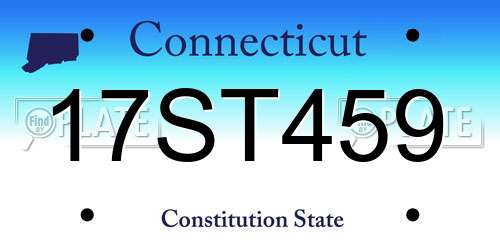 17ST459 Connecticut License Plate