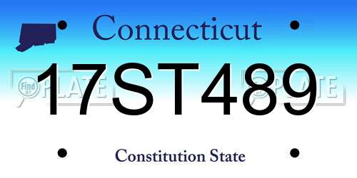 17ST489 Connecticut License Plate