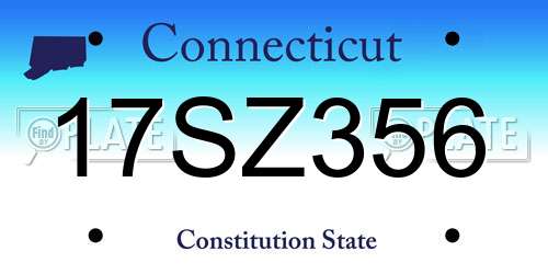 17SZ356 Connecticut License Plate