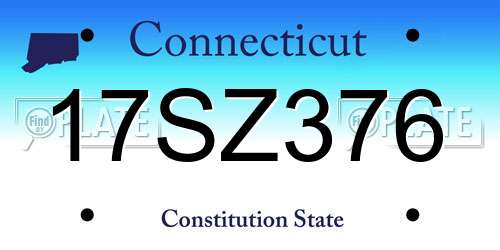 17SZ376 Connecticut License Plate