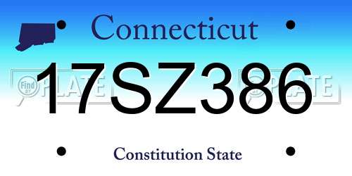 17SZ386 Connecticut License Plate