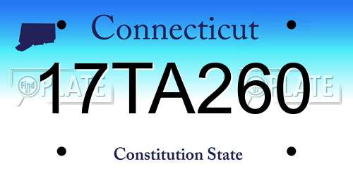 17TA260 Connecticut License Plate