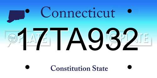 17TA932 Connecticut License Plate