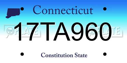 17TA960 Connecticut License Plate