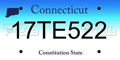 17TE522 Connecticut License Plate