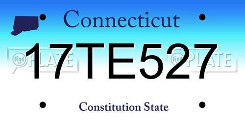 17TE527 Connecticut License Plate