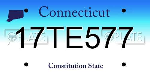 17TE577 Connecticut License Plate