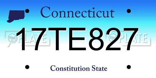 17TE827 Connecticut License Plate