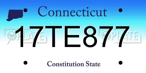 17TE877 Connecticut License Plate