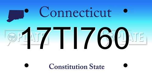 17TI760 Connecticut License Plate