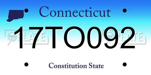 17TO092 Connecticut License Plate