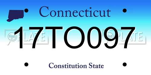 17TO097 Connecticut License Plate