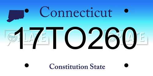 17TO260 Connecticut License Plate