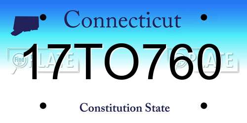 17TO760 Connecticut License Plate