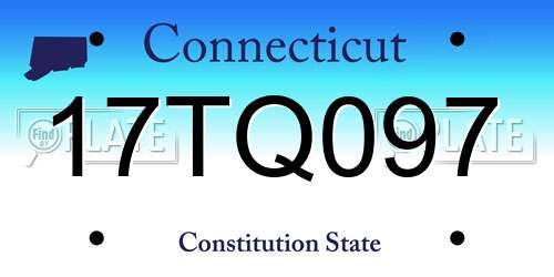 17TQ097 Connecticut License Plate