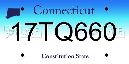 17TQ660 Connecticut License Plate