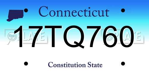 17TQ760 Connecticut License Plate