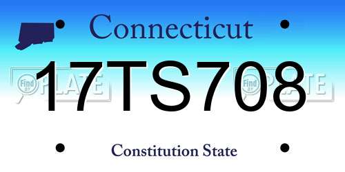 17TS708 Connecticut License Plate