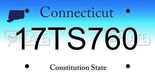17TS760 Connecticut License Plate