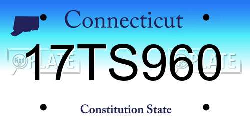 17TS960 Connecticut License Plate