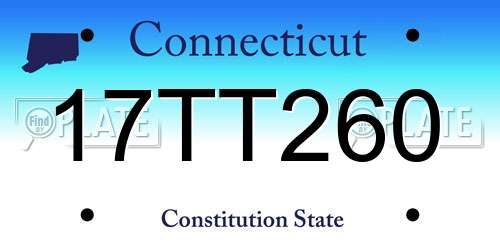 17TT260 Connecticut License Plate