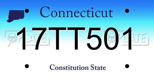 17TT501 Connecticut License Plate