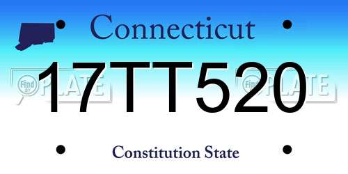 17TT520 Connecticut License Plate