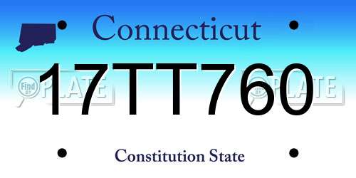 17TT760 Connecticut License Plate