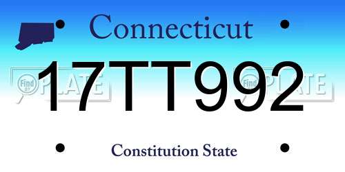 17TT992 Connecticut License Plate