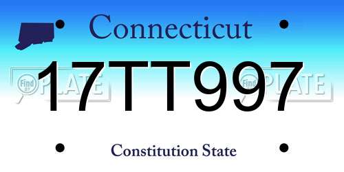 17TT997 Connecticut License Plate