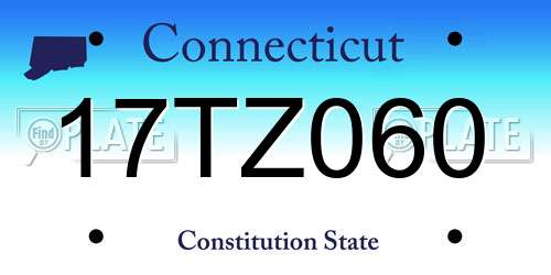 17TZ060 Connecticut License Plate