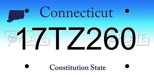 17TZ260 Connecticut License Plate