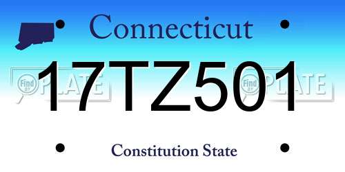 17TZ501 Connecticut License Plate