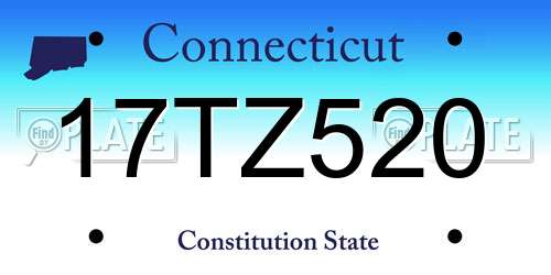 17TZ520 Connecticut License Plate