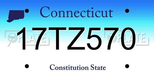 17TZ570 Connecticut License Plate