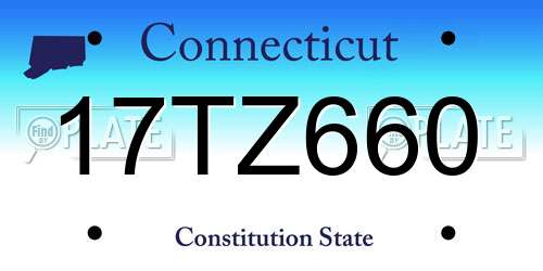 17TZ660 Connecticut License Plate
