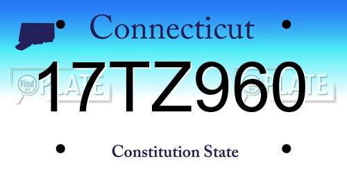 17TZ960 Connecticut License Plate