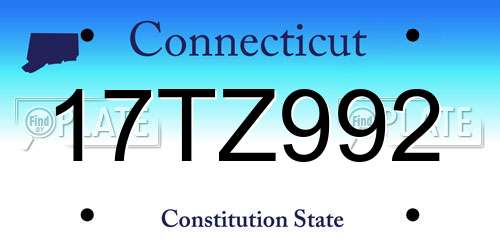 17TZ992 Connecticut License Plate