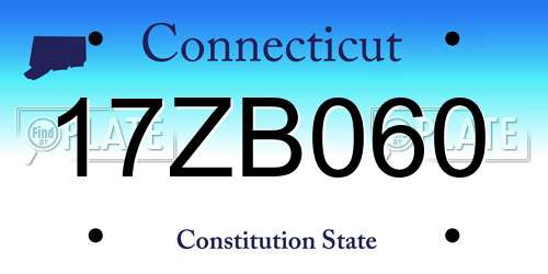 17ZB060 Connecticut License Plate